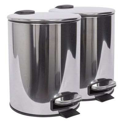 Harbour Housewares - Round Bathroom Pedal Bins