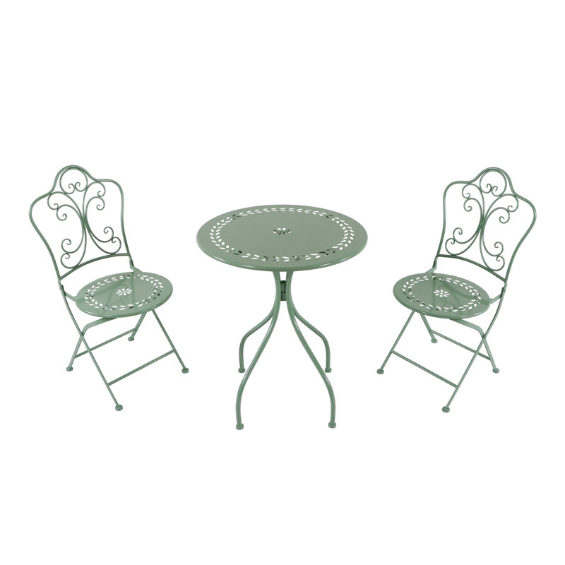 Suzanne 2 - Person Patio Dining Set with Round Table, Green