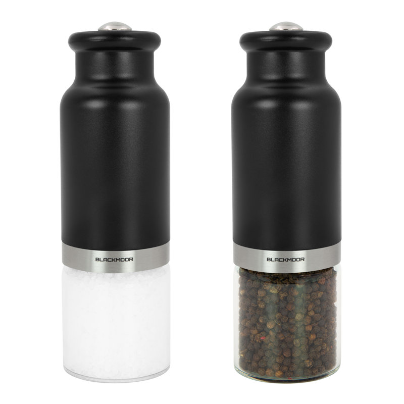 Brand Battery Powered Salt & Pepper Shaker, Black