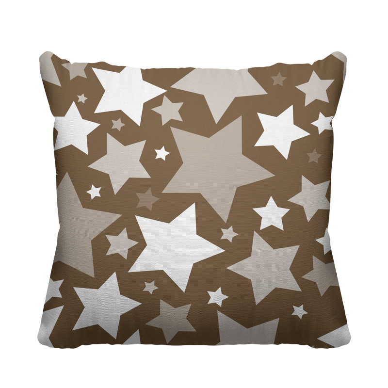 Coussin décoratif intérieur / extérieur Christmas Stars, L 15 po x H 15 po, Beige