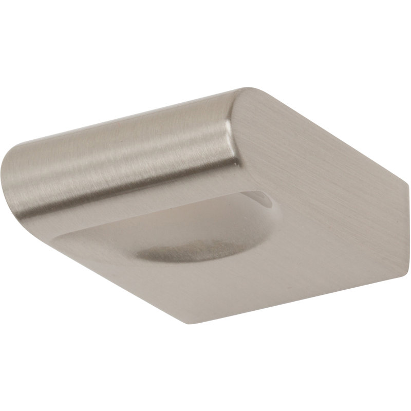 Brushed Nickel Modern Rectangle Handle Round Knob