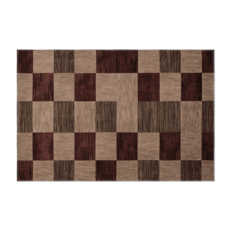 Tapis d'intérieur et d'extérieur à carreaux gris, Rectangle 9 pi x 12 pi