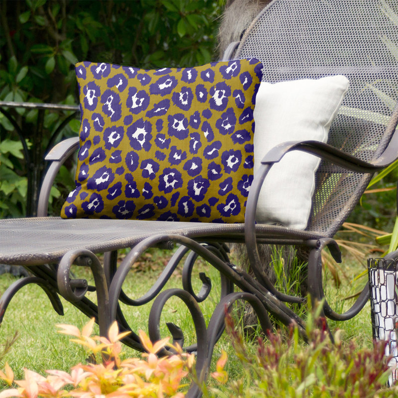 Housse et insert de coussin extérieur Fly, 16 po x 1 po, Or / mauve / blanc