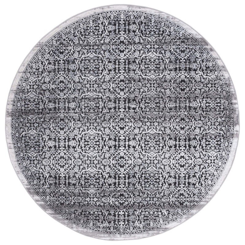 Derlin Performance Geometric Rug, Round 6'7"
