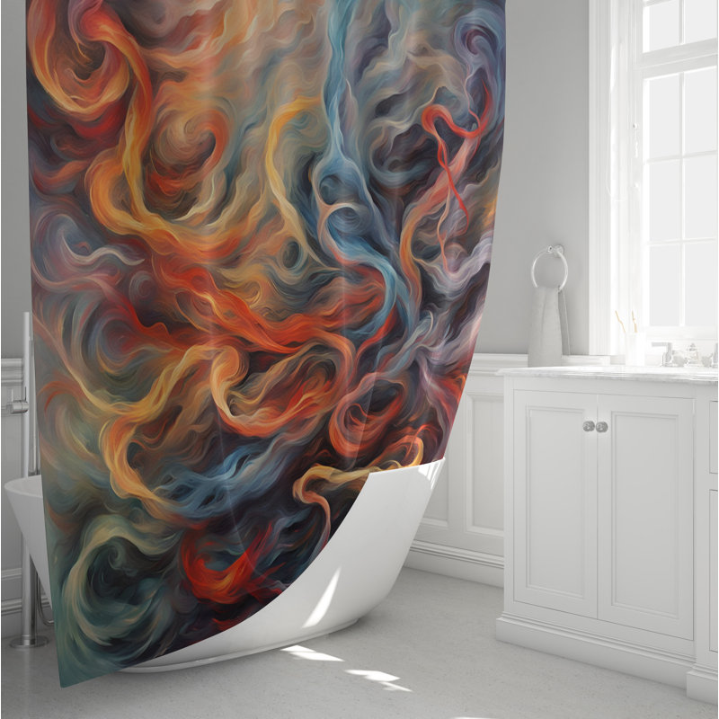 Rideau de douche abstrait Gulnanj, H 72 po x l 70 po