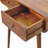 Solid Wood Chestnut Curved Hallway Table, 2-Drawers, Nordic Legs, Dark Brown