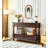 55.12" Dark brown Rectangular Solid Wood Console Table