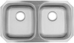 18.5'' L Undermount Double Bowl Stainless Steel Kitchen Sink, Silver, 9" H x 18.50" W x 18.50" L