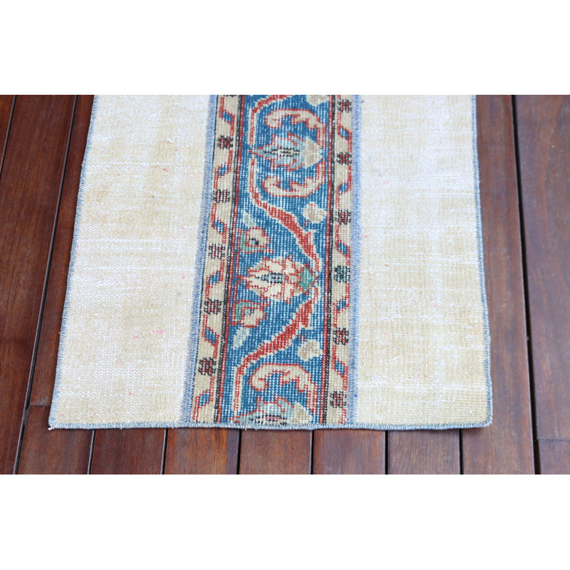 Authentic Turkish Rug Runner With Vintage Style Ideal for Hallway and Living Room Decor