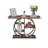 Walnut & Black 5-tier Open Back Horizontal Metal Mdf Console Shelf