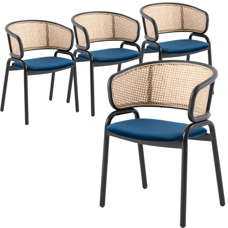 Chaise de salle à manger Mid-Century, Bleu marine, 2