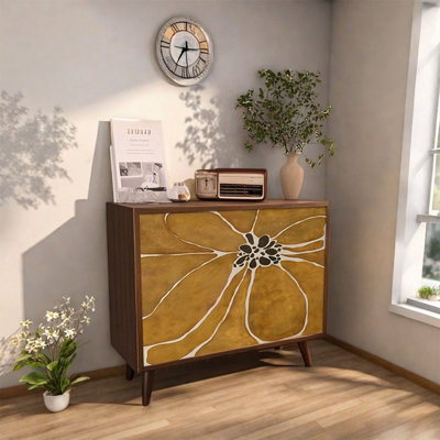 Walnut Decorative Cabinet with Vintage Charm