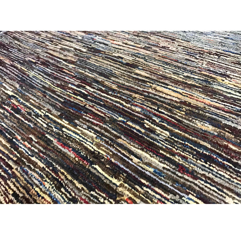 Hand-Knotted High-Quality Brown and Blue Area Rug