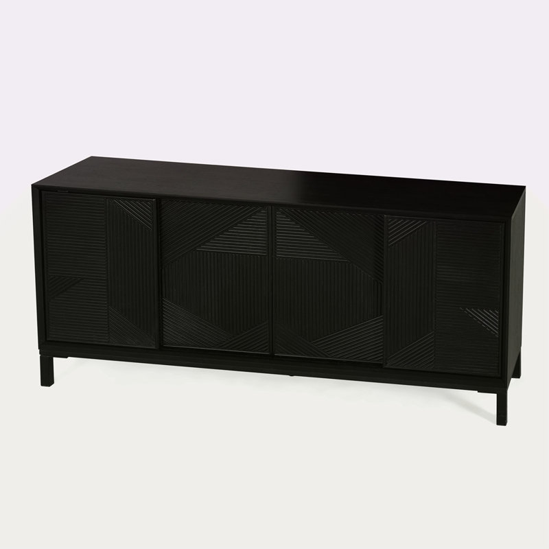 Armoire d'appoint moderne à motif géométrique Mirod