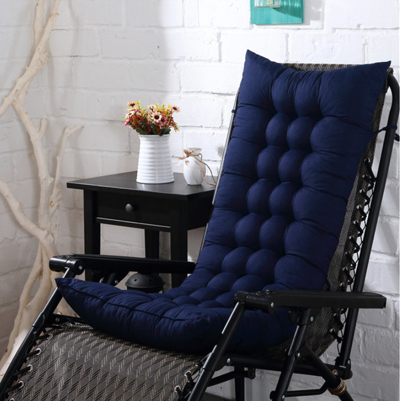 Indoor Outdoor Seat/Back Cushion, Navy, 8cm H x 125cm W x 48cm D