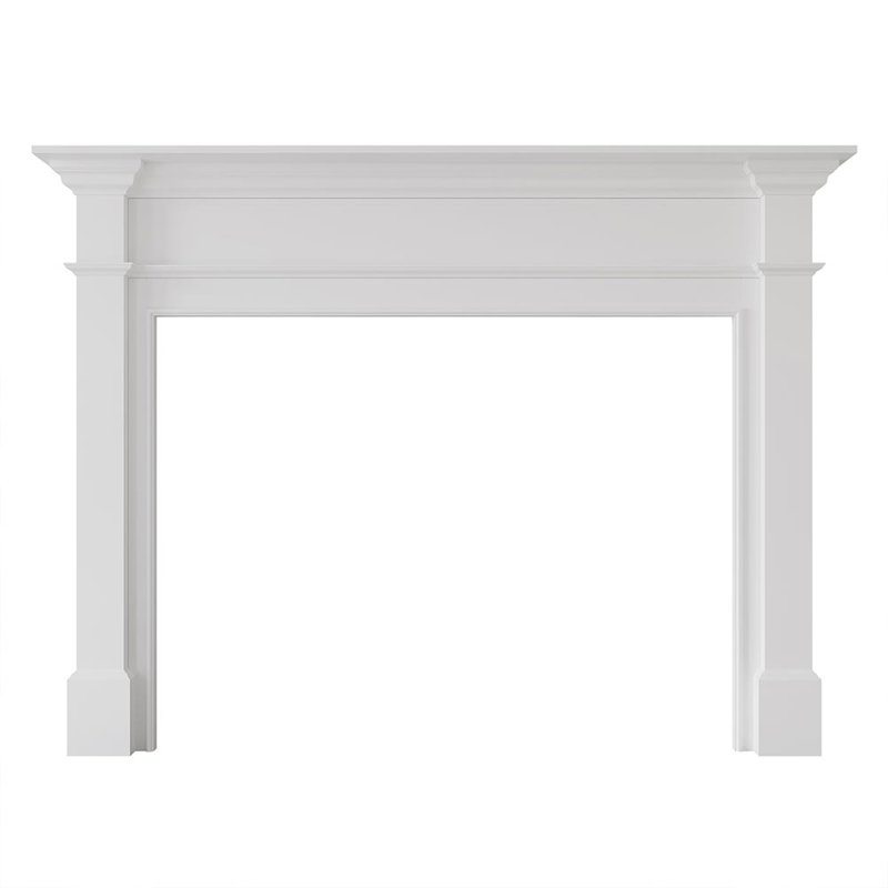 Lakeport Traditional Wood Fireplace Mantel Surround Kit Includes Wooden Mantel Surround And Shelf, White, 76" L