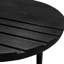 Table de bout ronde 18 po en bois de manguier, conception rainurée, pieds en métal, noir