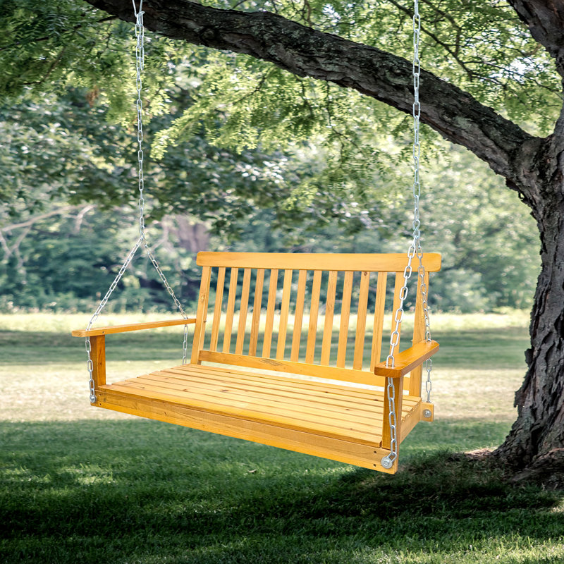 Balancelle de patio 2 places Outsunny, 47,2 po, Teck