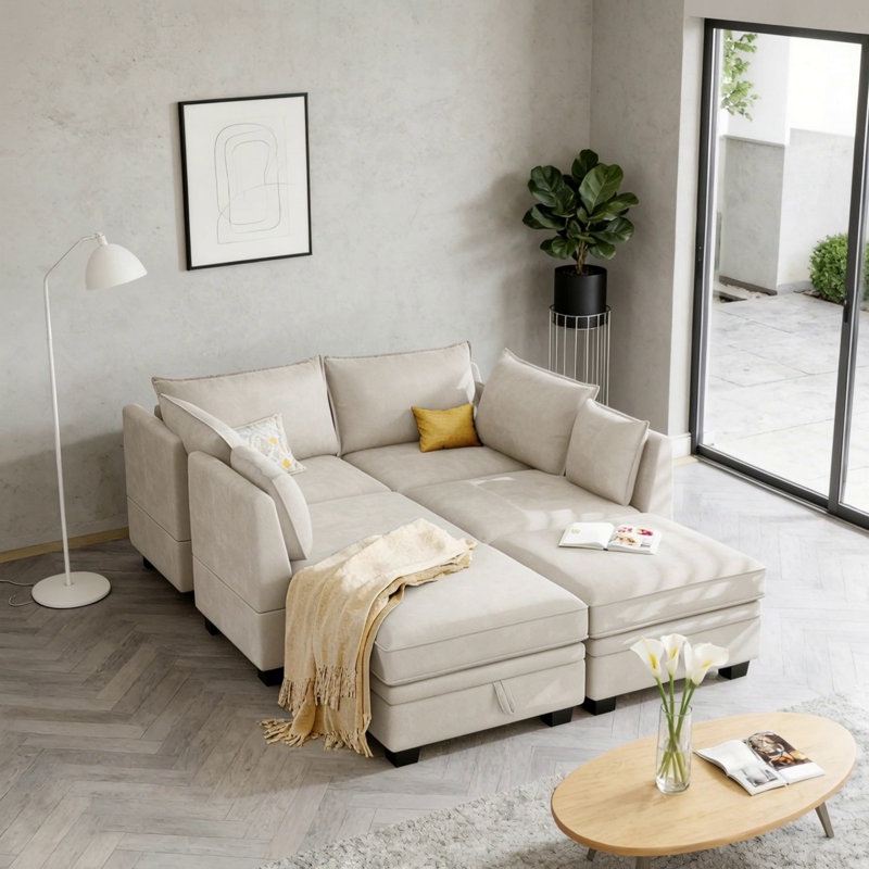 Modern Large U-Shape Modular Sectional Sofa