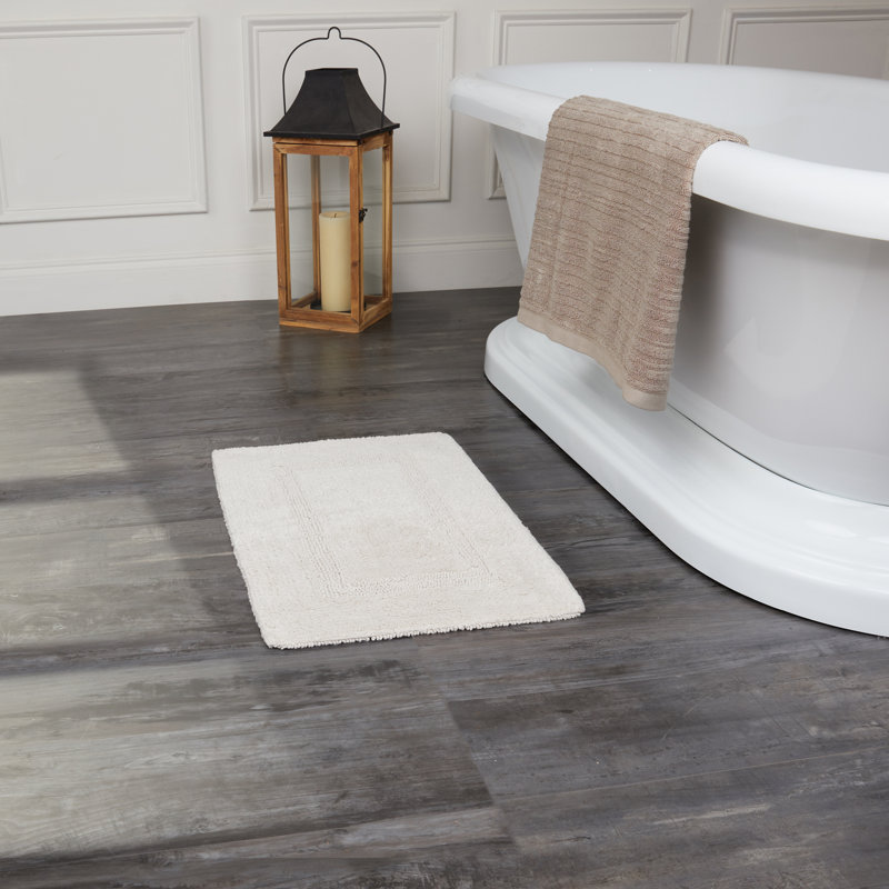 Edilio Cotton Bath Rug, Linen, 16'' W x 24'' L