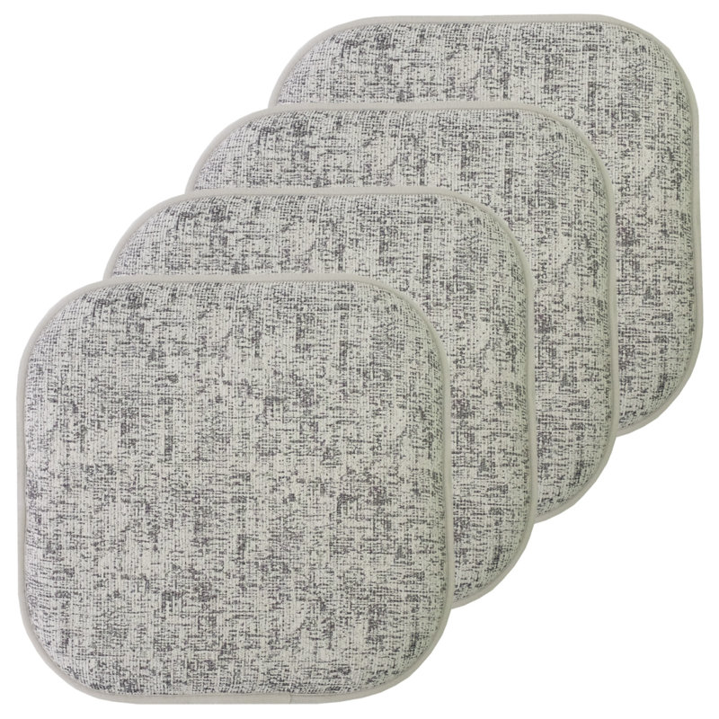 Coussin de coussin de chaise en mousse à mémoire de forme sans dossier 16 po x 16 po Broadway, 4, Beige / noir