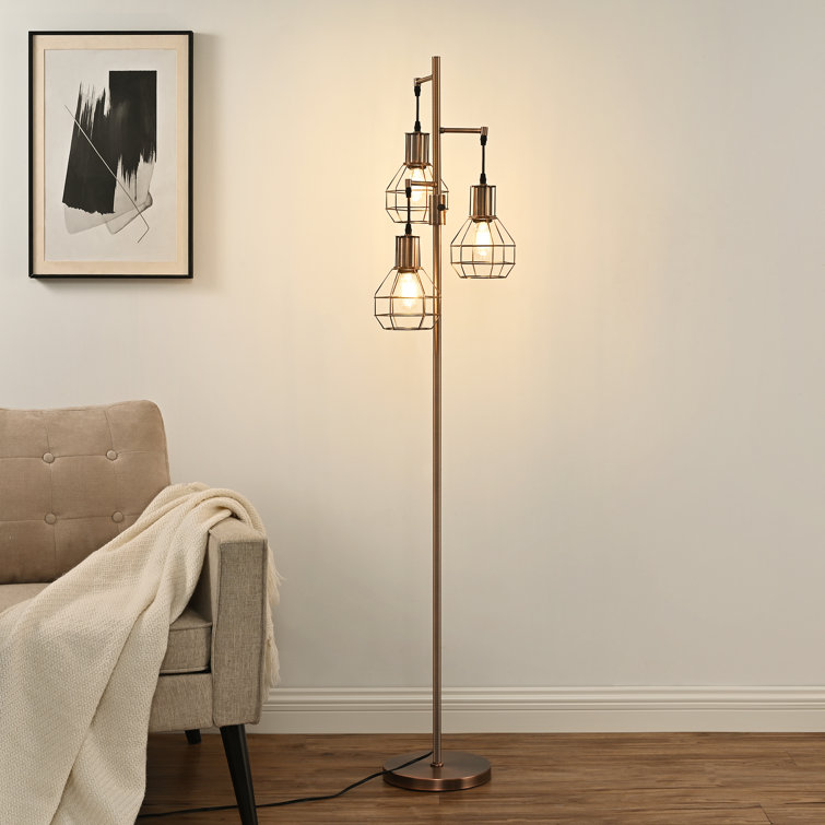 Zakaria 65'' Dimmable Tree Floor Lamp with 3 bulbs included