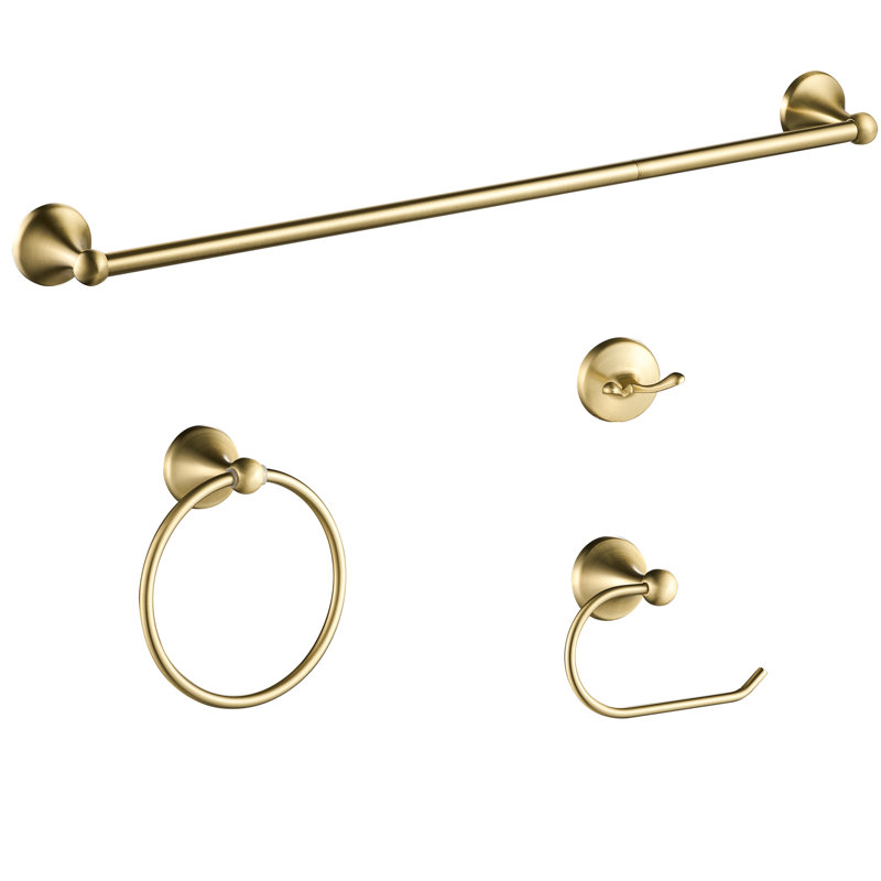 4 - Piece Bathroom Hardware Set, Light Gold