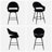 Swivel Upholstered Counter Stool with Curved Back and Metal Frame (Set of 4)-859573966-859573964