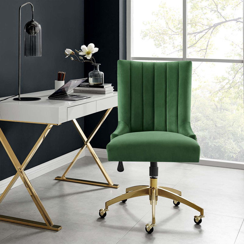 Chaise de bureau Empower Channel, Or, Émeraude
