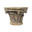 Table d'appoint piédestal, plateau de 10 pouces, résine brun patiné, base ornée