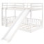 Lit simple au-dessus d'un lit superposé en blanc - construction sécuritaire en bois massif-1764330592