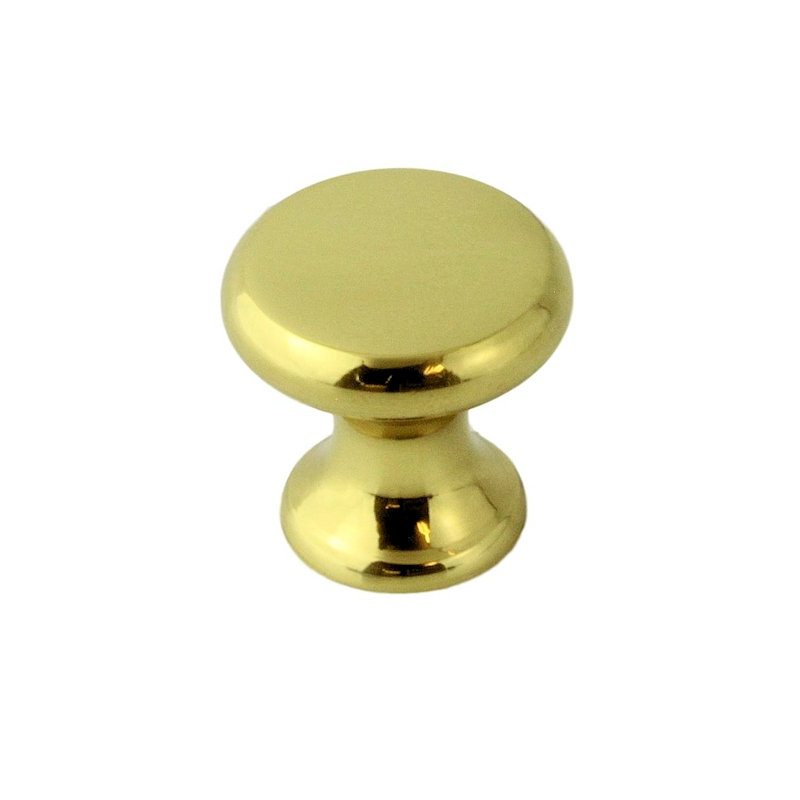 (Paquet de 5) Petit bouton classique en laiton massif de 3/4 po