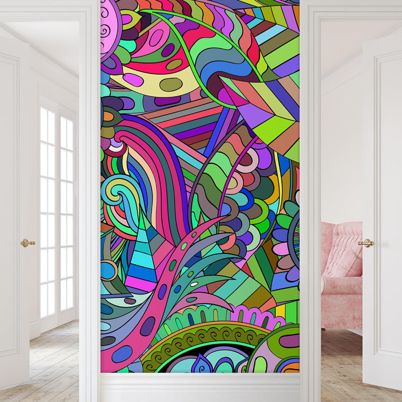Vibrant Graffi Street Paint Peel & Stick Border, 132" L x 48" W