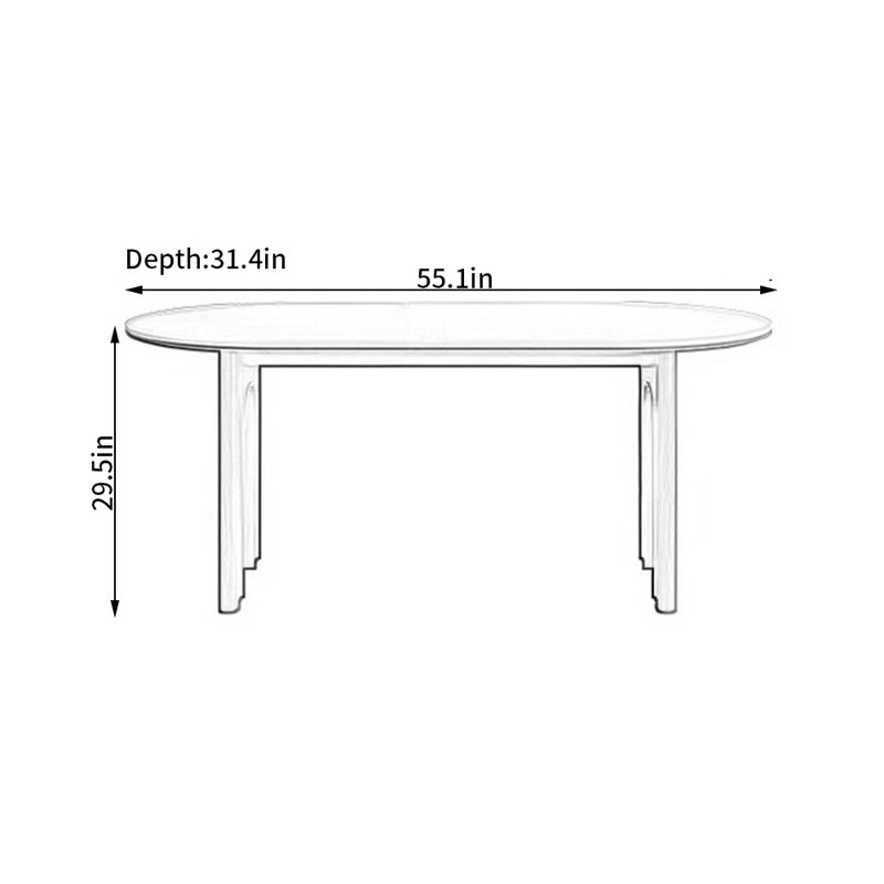 Table de salle à manger Ahlayah, H 29,5 po x L 31,4 po x l 55,1 po