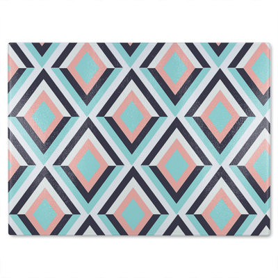 Geometric Pattern Glass Chopping Board