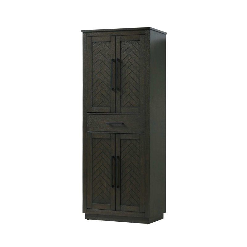 Armoire de rangement pour salle de bain 28 pouces en chêne chocolat, 72" H x 28" W x 18" D, Chêne chocolat