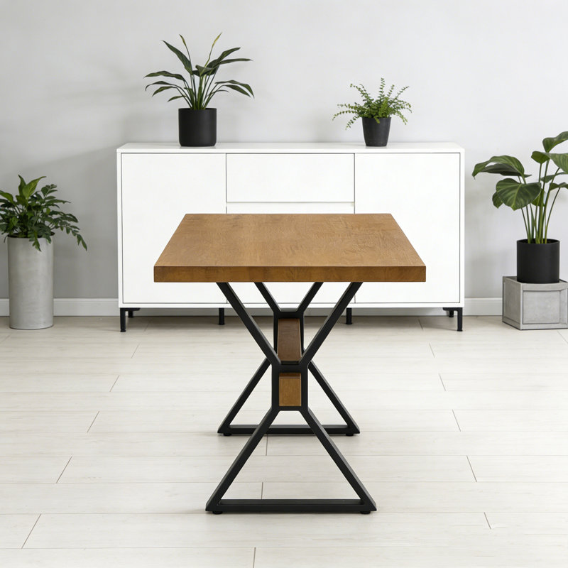 X-shaped legs Dining Table, Brown