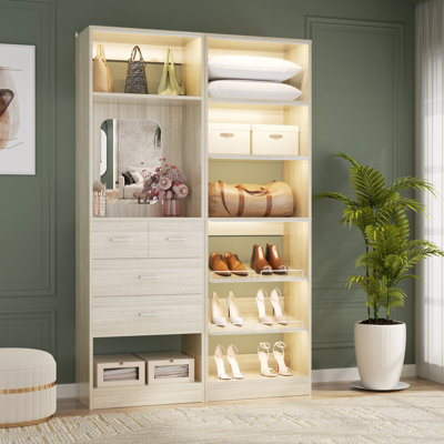 Closet System with Drawers, Mirrors and Shoe Racks