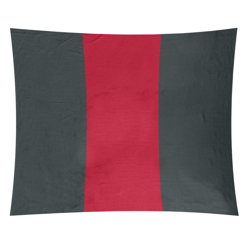 Tapisserie de polyester Las Vegas, Gris acier / rouge / gris acier, H 88 po x l 104 po