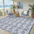 Waterproof Reversible Outdoor Rug - Boho Leaf Design - Mark & UV Resistant Plastic Mat with 4 Stakes & Storage Bag, Collapsible, Lightweight Patio Carpet for Camping, RV, Picnic, 9x12ft-983500355-983500357