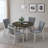 Badgery 5-Piece Dining Set with Round Rubberwood Table & 4 Tall Back Chairs