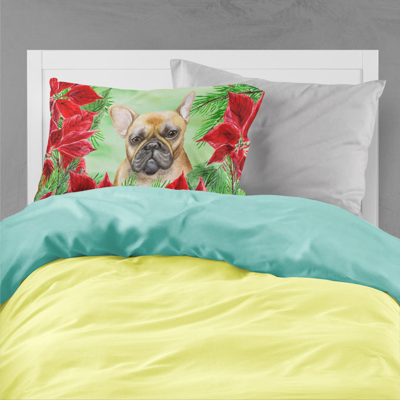 Taie d’oreiller poinsettas, Bouledogue français