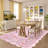 Mushroom Scalloped Floral Washable Non-Slip Area Rug Low Pile Soft Thin Botanical Carpet for Living Room Bedroom Dining Room Playroom-577474027-577474038