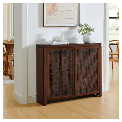 Buffet de 39,4 po Mid-Century Modern Rattan Buffet