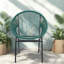 Chaises de patio, structure en métal et rotin bleu sarcelle, ensemble d'extérieur moderne de 2 pièces
