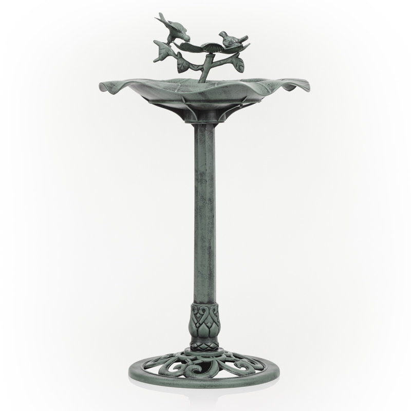 Statue de jardin Lotus Birdbath, 33 po, vert, H 33 po x l 20 po x P 20 po, Vert