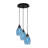 Array 3 Light Cord Hung Cluster Pendalier With 5" Turquoise Fusion Glass-98025759-98025760