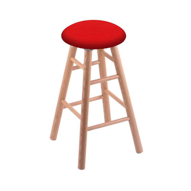 Swivel 36" Extra Tall Stool, Natural Oak, Canter Red