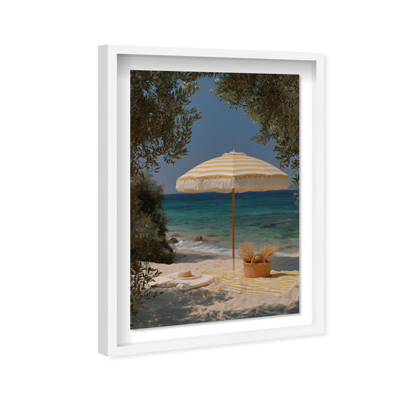 Estampe Summer Shade II Shadowbox Paysage et Nature par Oliver Gal, H 55,5 po x l 37,5 po, Cadre blanc