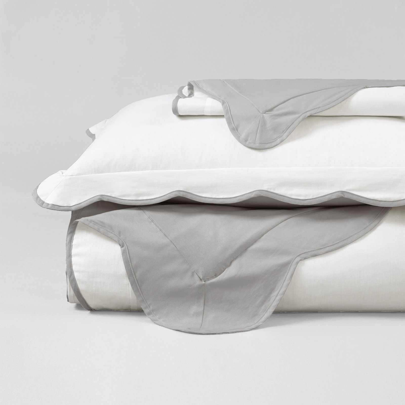 Packard Cotton Duvet Cover Set, Queen Duvet Cover, Gray